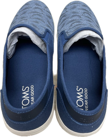 TOMS SHOES BAJA BLUE GLOW IN THE DARK WHALE SLIP ON SNEAKERS MENS US 13