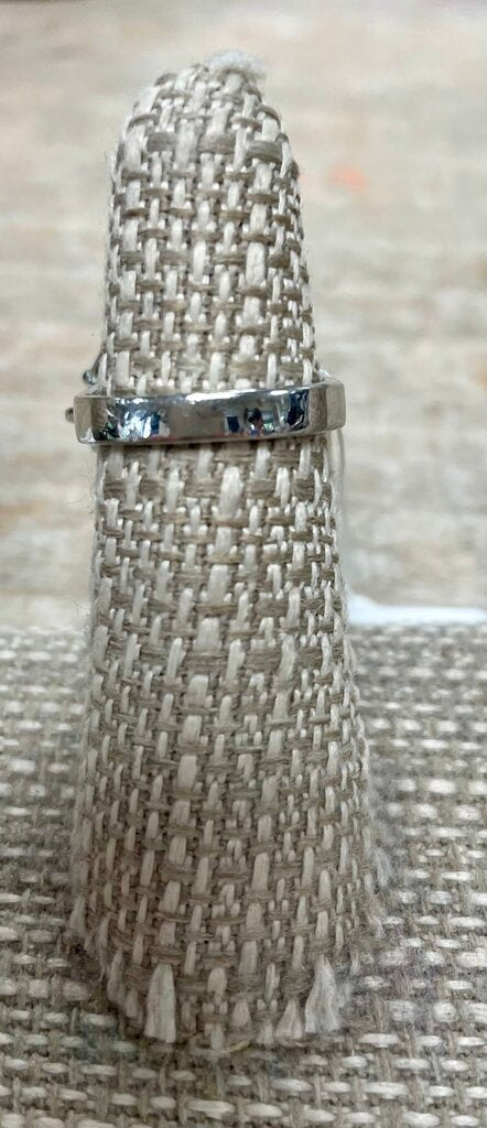 STERLING SILVER LAB CREATED WHITE AND SAPPHIRE ART DECO STYLE RING SIZE 8 BLUE