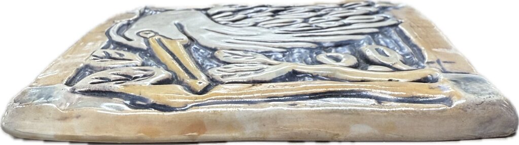 CERAMIC EGRET TRIVET/TILE 5X5