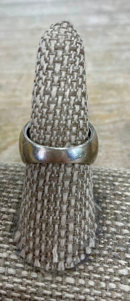 VINTAGE 925 ABALONE FLOWER DOME RING SIZE 8.5