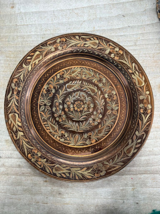 COPPER FLOWER ETCHED WALL HANGING