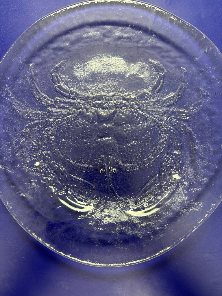 VINTAGE KOSTA BODA GLASS CRAB PARTY PLATES