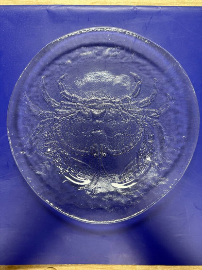 VINTAGE KOSTA BODA GLASS CRAB PARTY PLATES