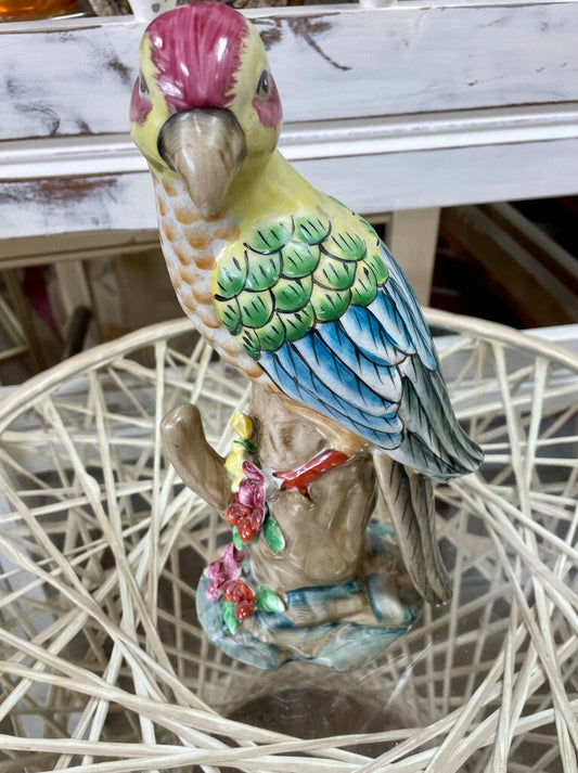 LARGE MAJOLICA GLAZE BIRD
