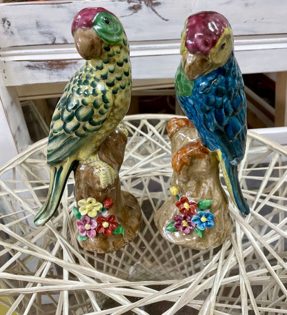 ART DECO MAJOLICA BIRDS SET OF 2