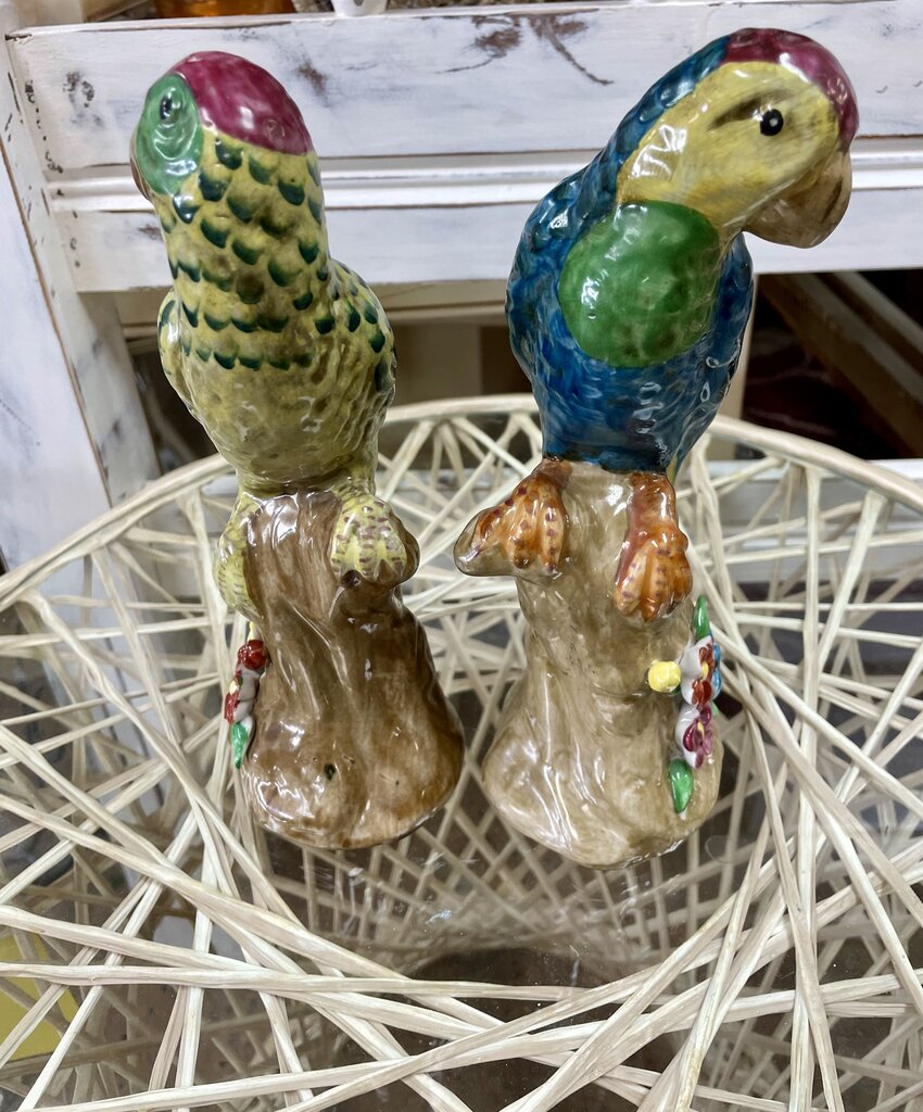 ART DECO MAJOLICA BIRDS SET OF 2