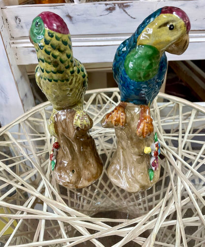 ART DECO MAJOLICA BIRDS SET OF 2