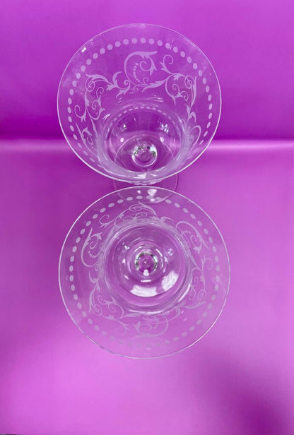 MILLER ROGASKA CRYSTAL RED WINE GOBLET GLASSES SET OF 2