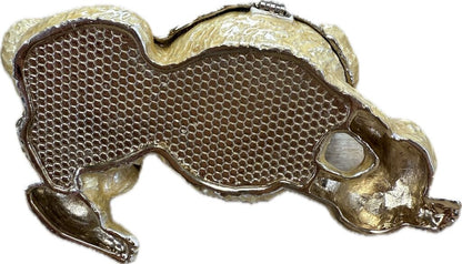 LAYNG POODLE WITH RHINESTONE TRINKET BOX