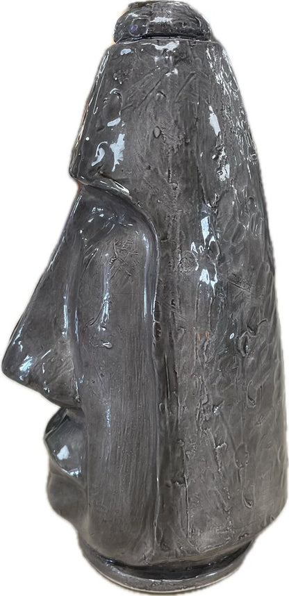 CERAMIC TIKI HEAD GARDEN TORCH