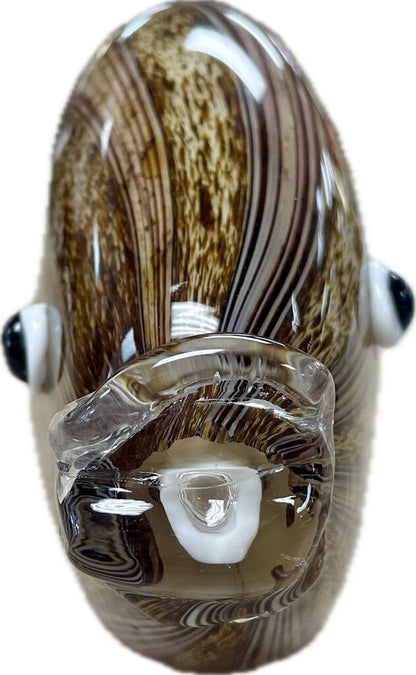 BROWN AND TAN GLASS FISH 9"