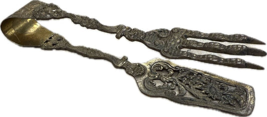 ROCOCO STYLE BRASS TALON TONGS