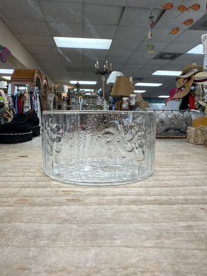 VINTAGE FINLAND BOTANICAL GLASS BOWL