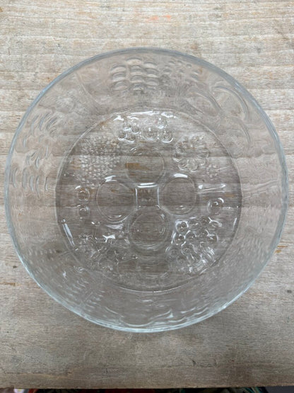 VINTAGE FINLAND BOTANICAL GLASS BOWL