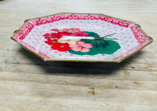 MOONLIGHTING INTERIORS RED FLORAL PLATE