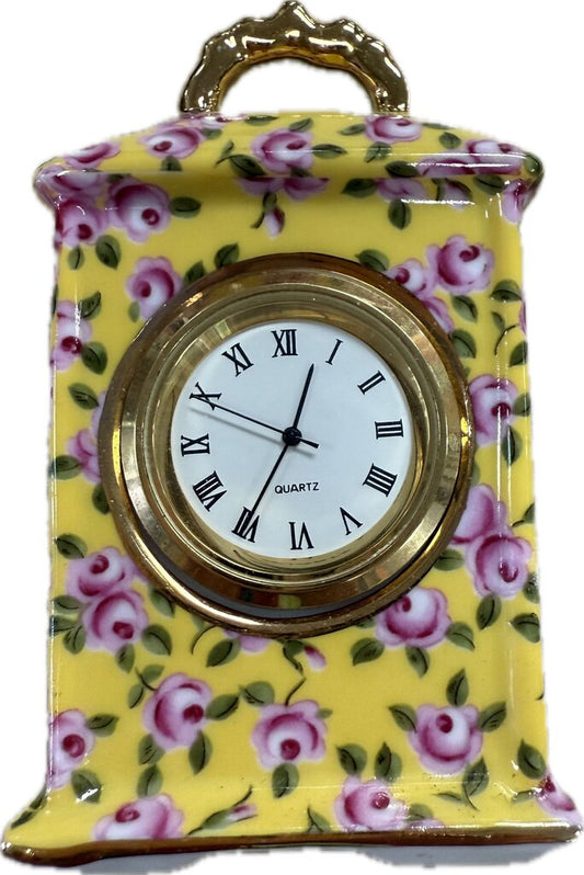 VINTAGE FLORAL CLOCK SMALL