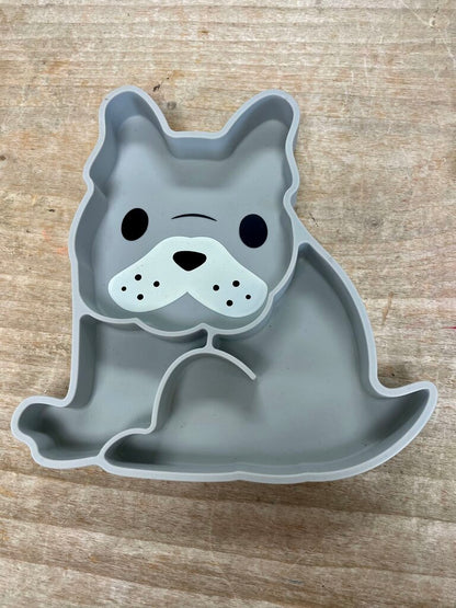 MELII DIVIDED GRAY DOG PLATE