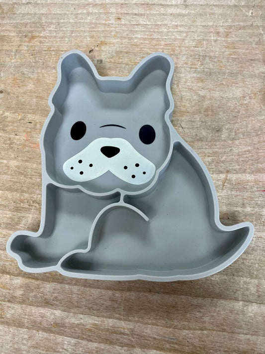MELII DIVIDED GRAY DOG PLATE