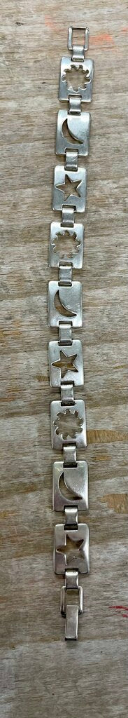 STERLING SILVER MOON AND SUN CUT OUT