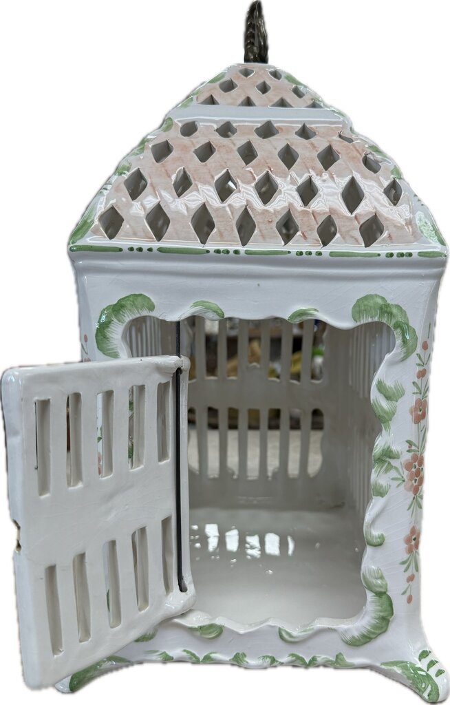 VINTAGE CERAMIC BIRD CAGE