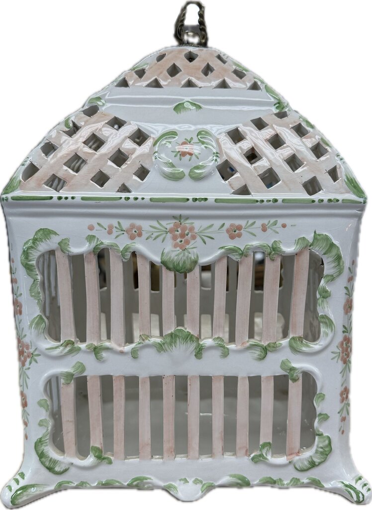 VINTAGE CERAMIC BIRD CAGE