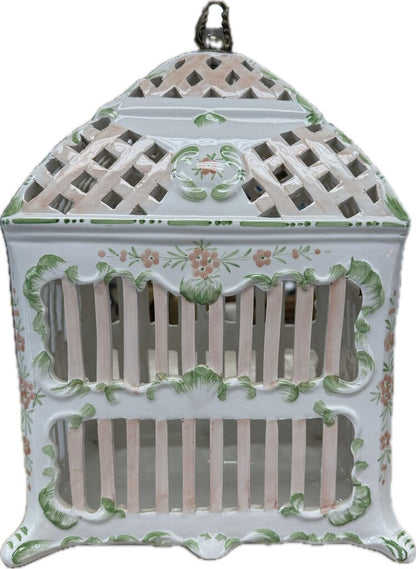 VINTAGE CERAMIC BIRD CAGE