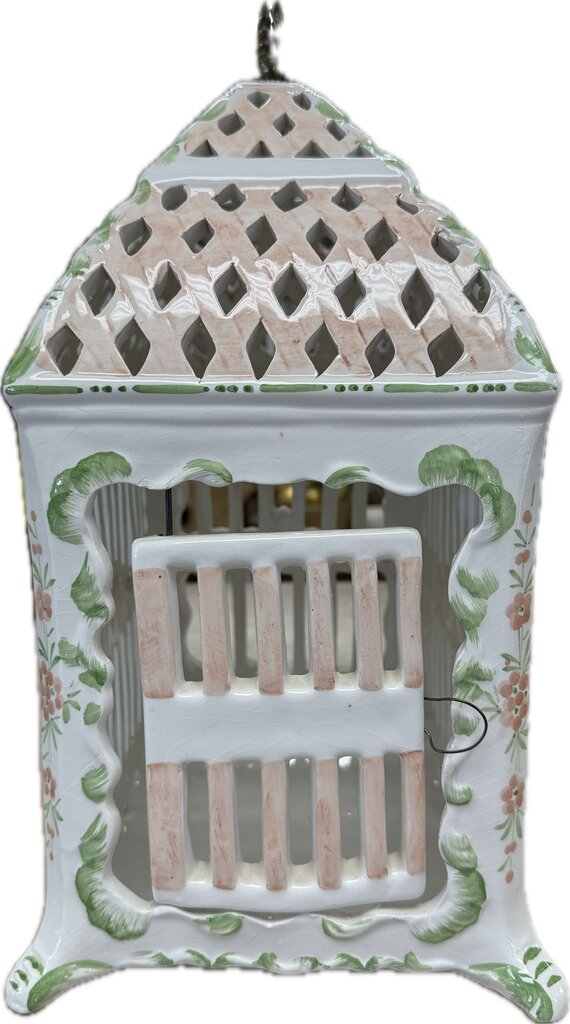 VINTAGE CERAMIC BIRD CAGE