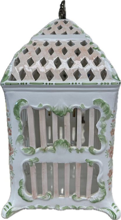 VINTAGE CERAMIC BIRD CAGE