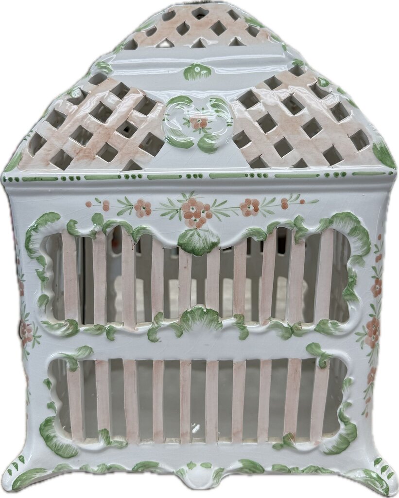 VINTAGE CERAMIC BIRD CAGE