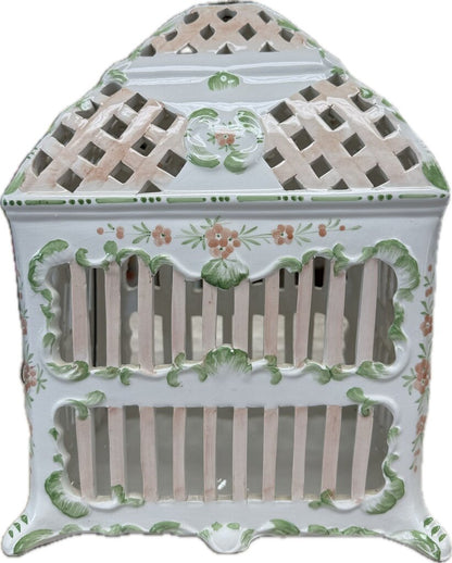 VINTAGE CERAMIC BIRD CAGE