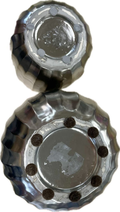 SILVER HOWRAH VASE SET OF 2 L11"H S8.5"H