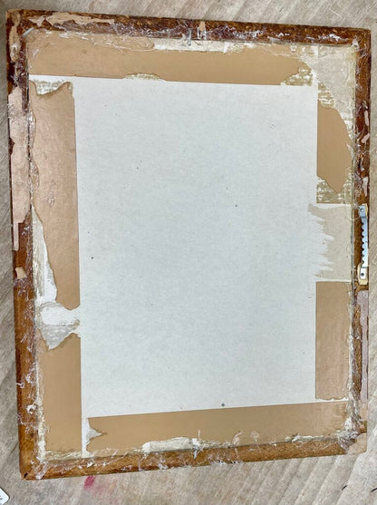 VINTAGE BLUE AND GOLD SILK TAPESTRY