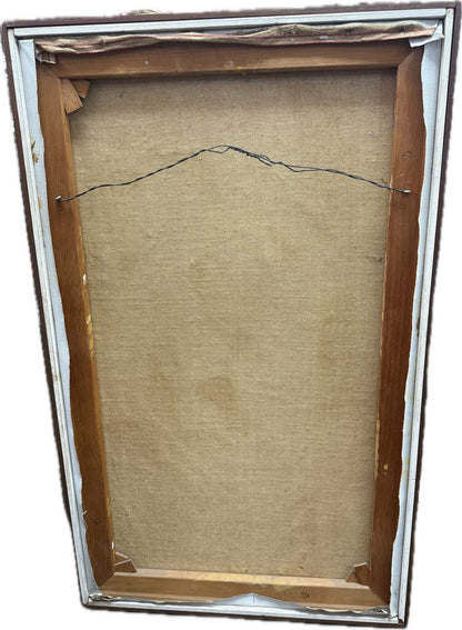 NAPLES ARTIST BADASH ORIGINAL BROWN CANVAS 31.5X19