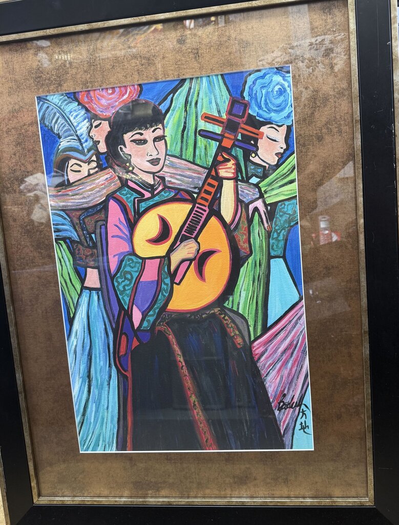 NAPLES ARTIST BADASH ORIGINAL 4 LADIES ART 22.5X29.5