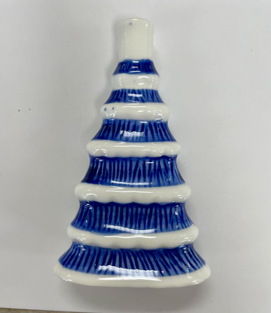 BLUE AND WHITE TREE BUD VASE