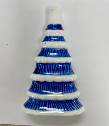 BLUE AND WHITE TREE BUD VASE