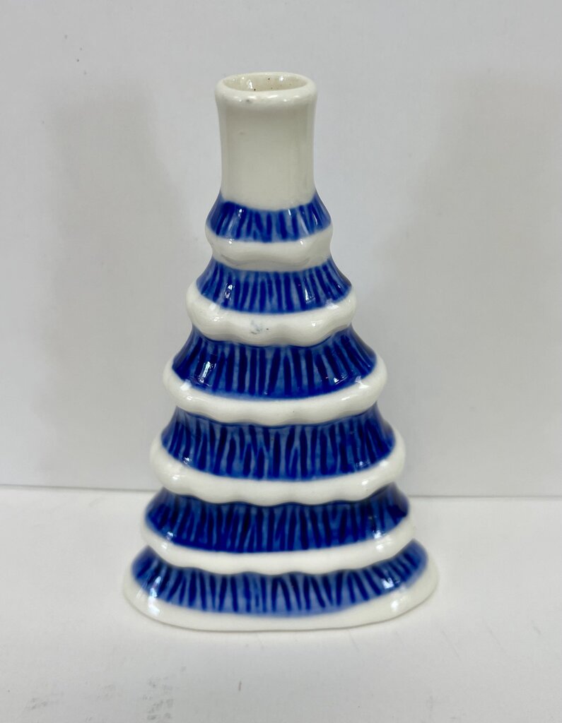 BLUE AND WHITE TREE BUD VASE