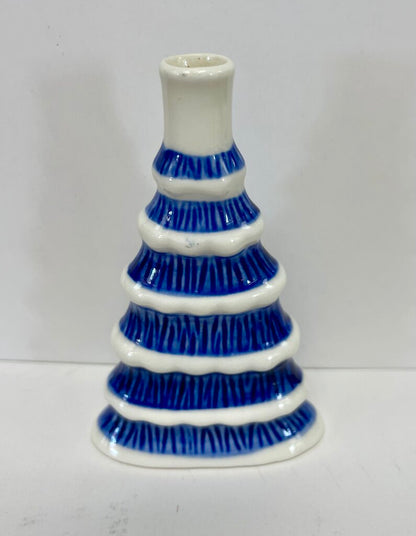 BLUE AND WHITE TREE BUD VASE
