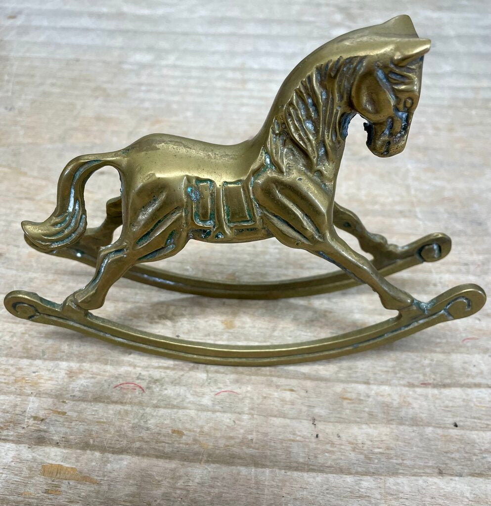 SMALL BRASS ROCKING HORSE