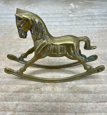 SMALL BRASS ROCKING HORSE