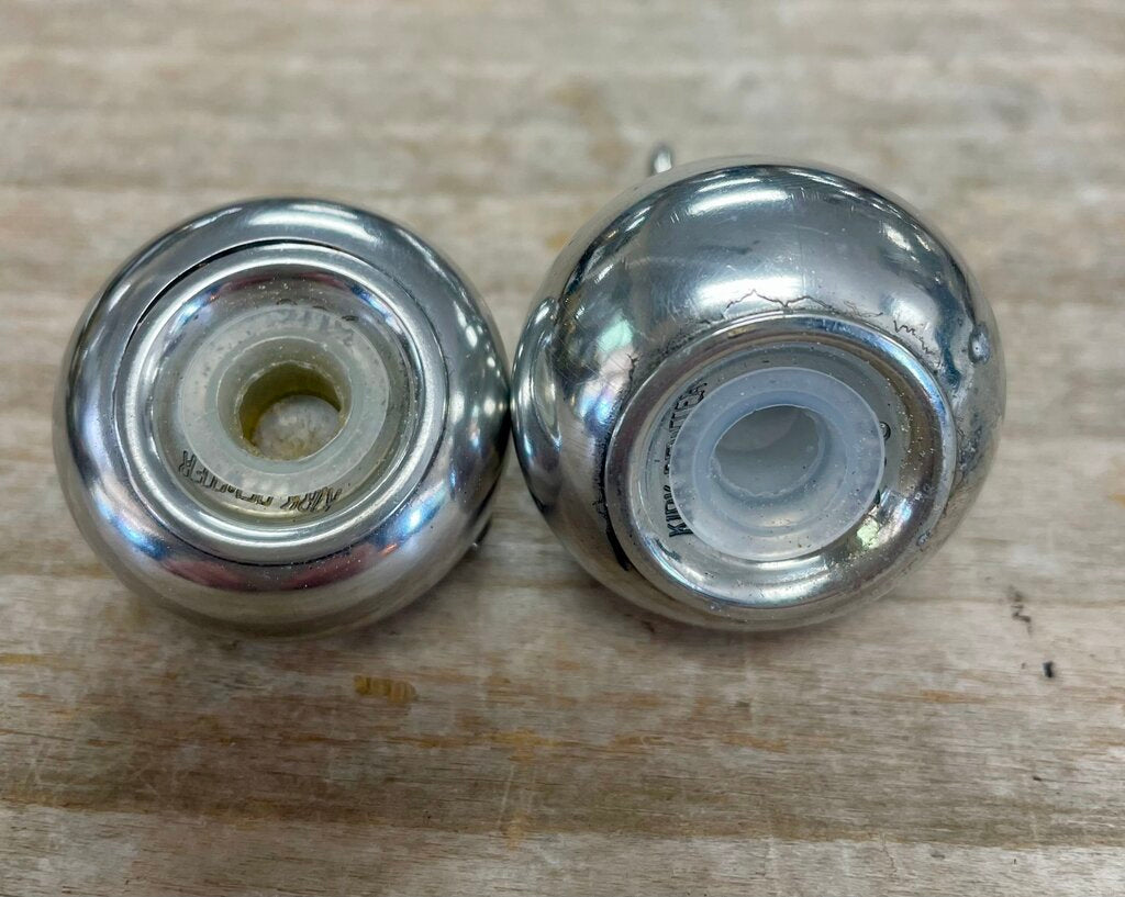 KIRT STIEFF PEWTER PEAR AND APPLE SALT AND PEPPER SHAKERS