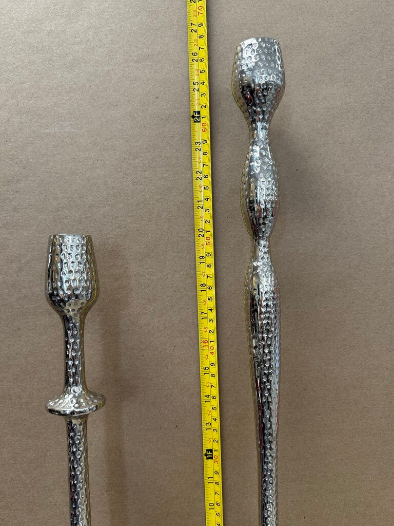 Brutalist Aluminum Candlestick Holder designed by Gunther Lambert, Germany 1970s SET OF 2