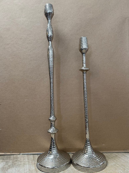 Brutalist Aluminum Candlestick Holder designed by Gunther Lambert, Germany 1970s SET OF 2