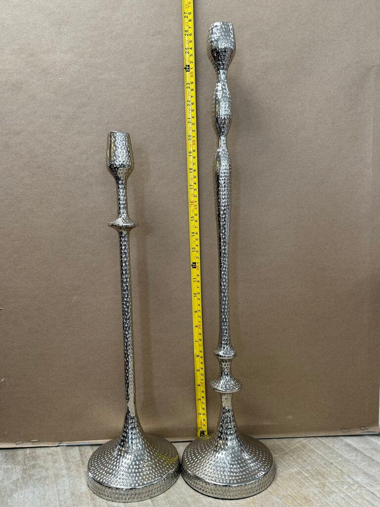 Brutalist Aluminum Candlestick Holder designed by Gunther Lambert, Germany 1970s SET OF 2