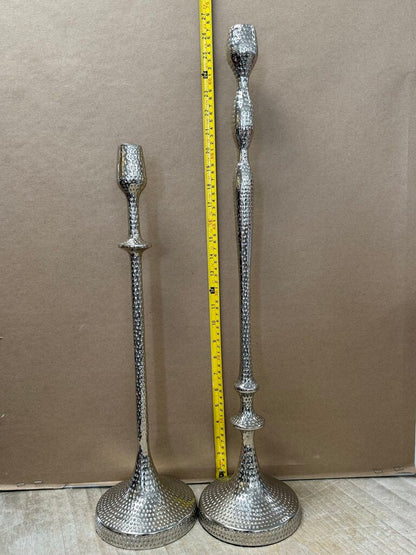 Brutalist Aluminum Candlestick Holder designed by Gunther Lambert, Germany 1970s SET OF 2