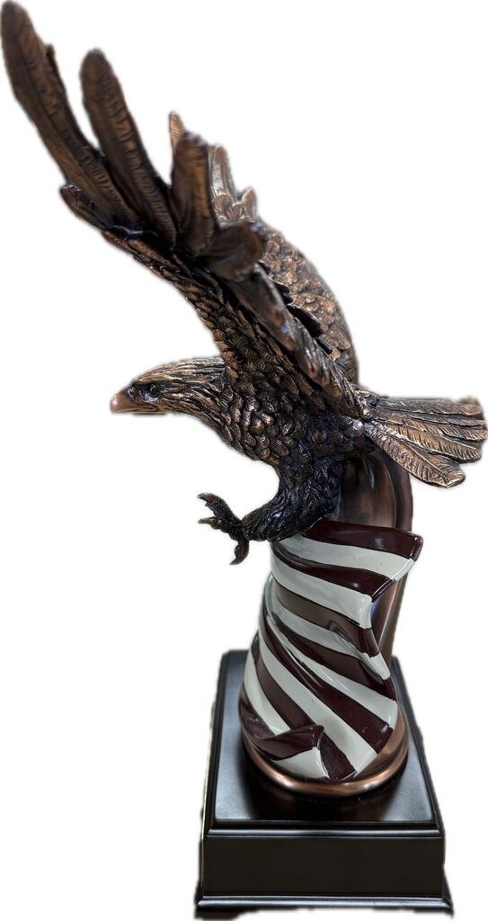 RONALD REAGAN BALD EAGLE WITH AMERICAN FLAG