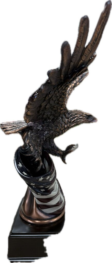 RONALD REAGAN BALD EAGLE WITH AMERICAN FLAG