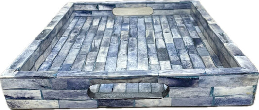 BLUE BONE INLAY SERVING TRAY