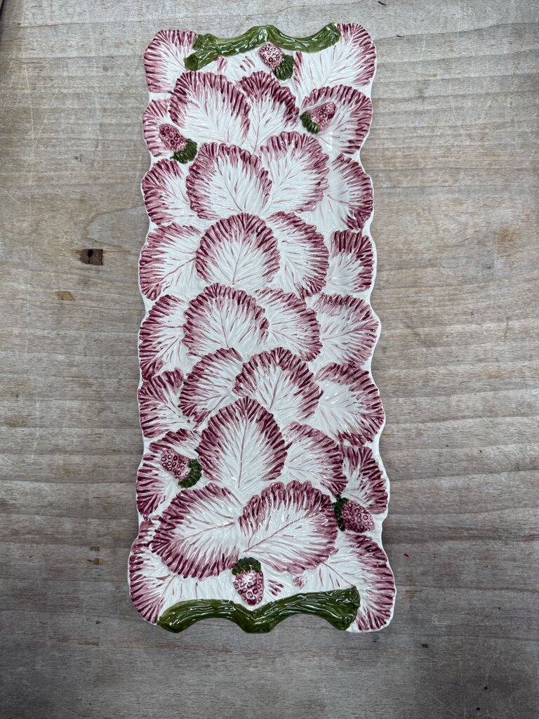 JAY WILLFRED STRAWBERRY CERAMIC TRAY 16"x6"