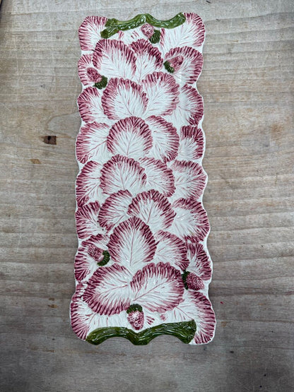 JAY WILLFRED STRAWBERRY CERAMIC TRAY 16"x6"